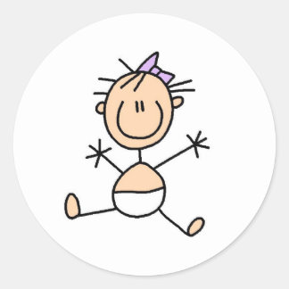 Rond Stick Figure Baby Girl Sticker
