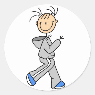 Rond Stick Figure Running Sticker