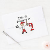 Rond Stick Pirate 2e Anniversaire Classic Round Sticker (Enveloppe)