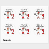Rond Stick Pirate 2e Anniversaire Classic Round Sticker (Feuille)