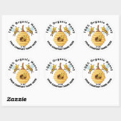 Rond Sticker 100% Pure Honey Bee Lable Classic Round (Feuille)