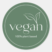 Rond Sticker 100% Vegan (Devant)