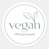 Rond Sticker 100% Vegan (Devant)