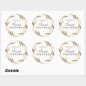 Rond Sticker 16 pour la couronne d'or moderne (Feuille)