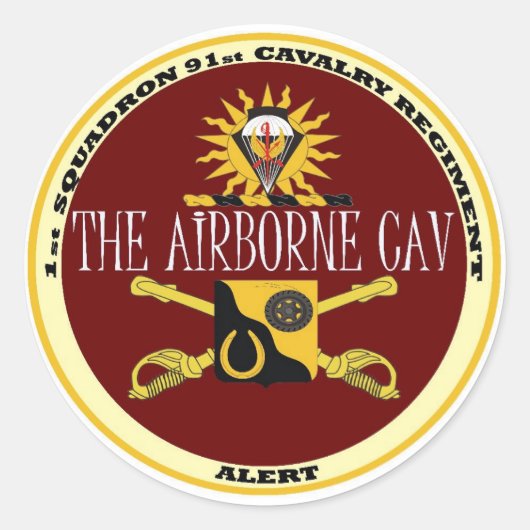 Rond Sticker - 1-91e Airborne Cav (Devant)