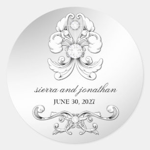 Rond Sticker 311-Silver Diamond Luxe