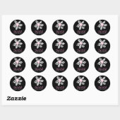 Rond Sticker 311 Wild Zebra Flower Black (Feuille)