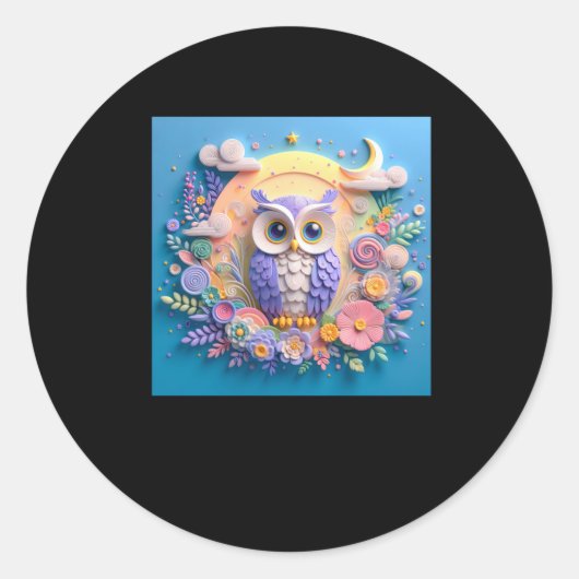 Rond Sticker 3d Owl #2 (Devant)