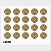 Rond Sticker 3D Renaissance Vitruvian Man (Feuille)