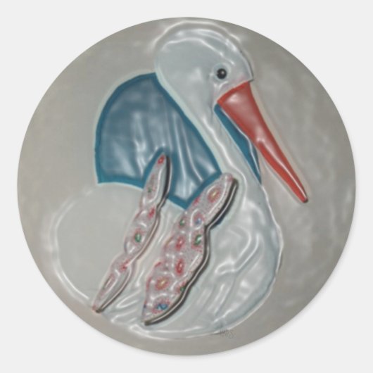 Rond Sticker 3Dimensional Stork (Devant)