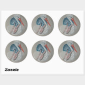 Rond Sticker 3Dimensional Stork (Feuille)