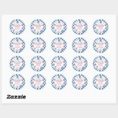 Rond Sticker 4 juillet Anniversaire (Feuille)
