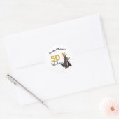 Rond Sticker 50 et Fabulous Black and Gold Name (Enveloppe)