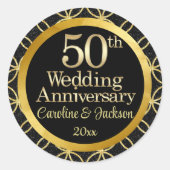 Rond Sticker 50th Gold Mariage Anniversaire (Devant)