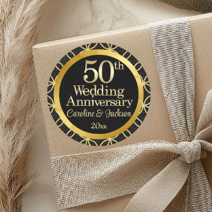 Rond Sticker 50th Gold Mariage Anniversaire