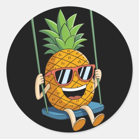 Rond Sticker à ananas à ananas (Devant)