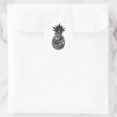 Rond Sticker à ananas noir et blanc mignon (Sac)