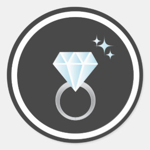 Rond Sticker à anneaux de diamant