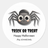 Rond Sticker à araignée d'Halloween - Trick ou Treat (Devant)