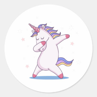 Rond Sticker à baguette unique en forme de licorne