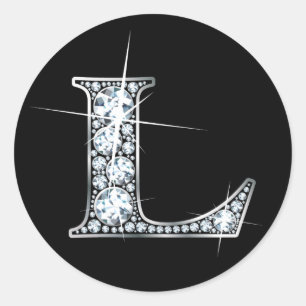 Rond Sticker à bille de diamant "L"