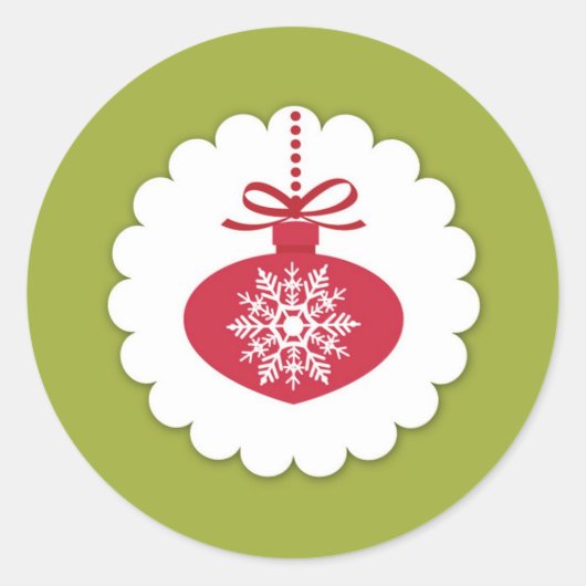 Rond Sticker à bille de Noël (Devant)