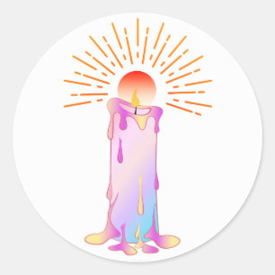 Rond Sticker à bougie arc-en-ciel souple