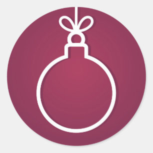 Rond Sticker à boule de Noël. Placez le texte.
