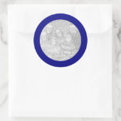 Rond Sticker à cadre bleu (Sac)