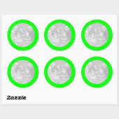 Rond Sticker à cadre de chaux (Feuille)