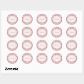 Rond Sticker à cadre floral rose (Feuille)