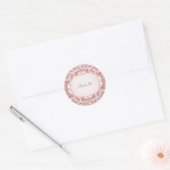 Rond Sticker à cadre floral rose (Enveloppe)