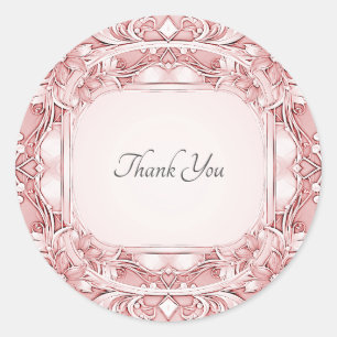 Rond Sticker à cadre floral rose