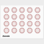 Rond Sticker à cadre floral rose (Feuille)