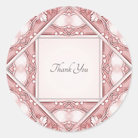 Rond Sticker à cadre floral rose (Devant)