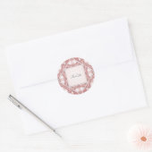 Rond Sticker à cadre floral rose (Enveloppe)