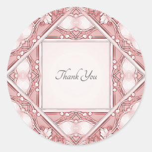 Rond Sticker à cadre floral rose