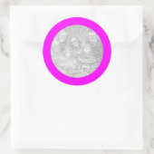 Rond Sticker à cadre magenta (Sac)