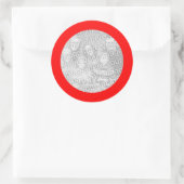 Rond Sticker à cadre rouge (Sac)