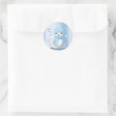 Rond Sticker à canard bleu aquarelle (Sac)