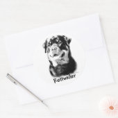 Rond Sticker à charbon Rottweiler (Enveloppe)