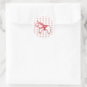 Rond Sticker à cheval rouge et blanc (Sac)