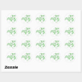 Rond Sticker à cheval rouge et blanc (Feuille)