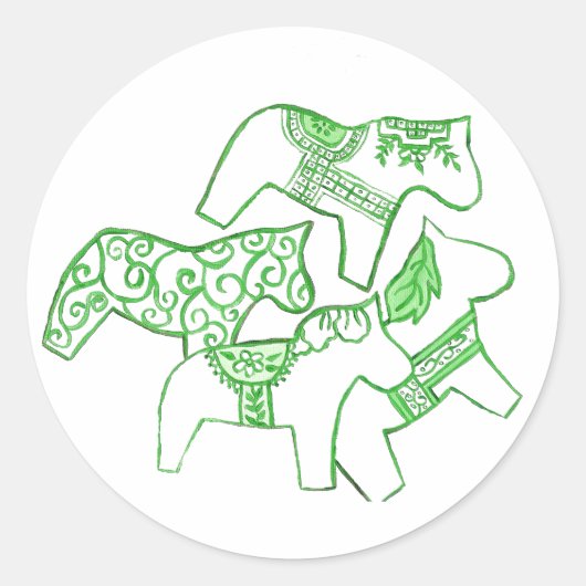 Rond Sticker à cheval rouge et blanc (Devant)