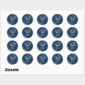 Rond Sticker à cire bleue du 40e rubis Mariage (Feuille)