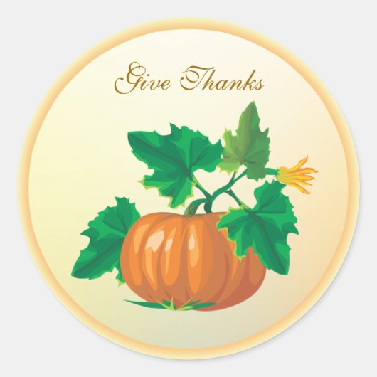 Rond Sticker à citrouille de Thanksgiving (Devant)