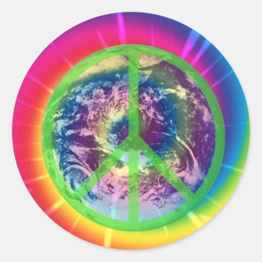 Rond Sticker à colle, Terre et Tye Dye (Devant)