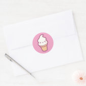 Rond Sticker à cône de crème glacée Kawaii (Enveloppe)