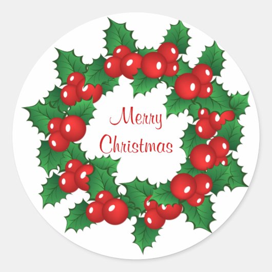 Rond Sticker à couronne de Noël (Devant)