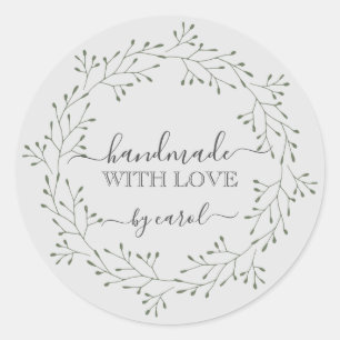 Rond Sticker à couronne florale fait à la main